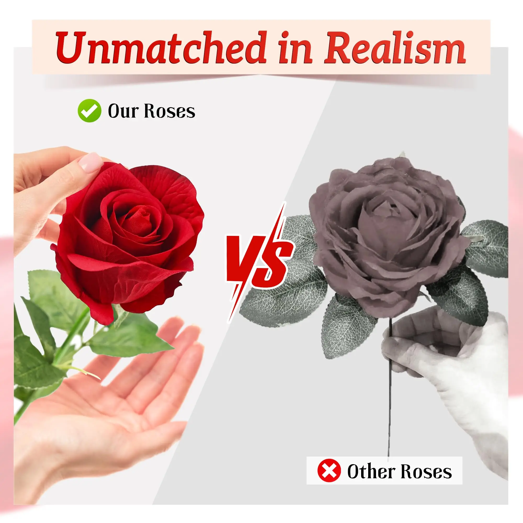 36-120Pcs Artificial Roses Velvet Silk Roses Red Roses Fake Rose for Wedding Decor Valentine\'s Day Mohter\'s Day Bridal Bouquet