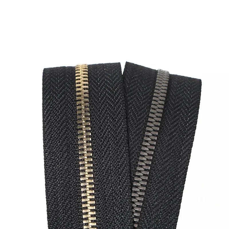 2 قطعة 15-40 سم 5 #   أسود جودة عالية قفل تلقائي قريب الذهب / الفضة سحاب معدني DIY الحرفية للملابس جيب الملابس الأحذية