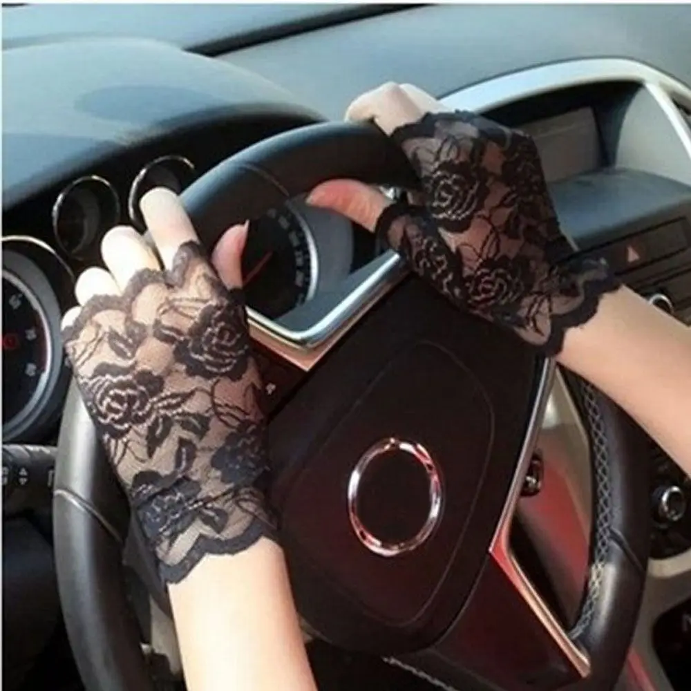 Women Accessories Lady Girl Wedding Bridal Party Costume Fingerless Lace Gloves Bridal Party Costume Half Finger