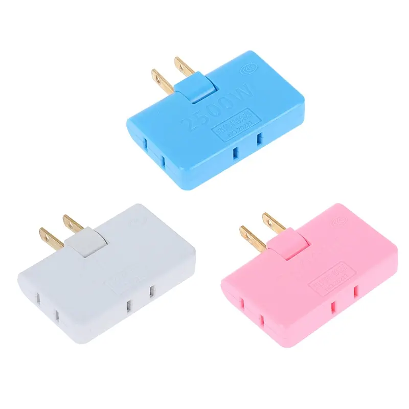 US Plug 1 To 3 Ways Power Rotatable Socket Converter Mini Slim Wireless Outlet Adapter Light Convenient Extension Multi Plug Acc