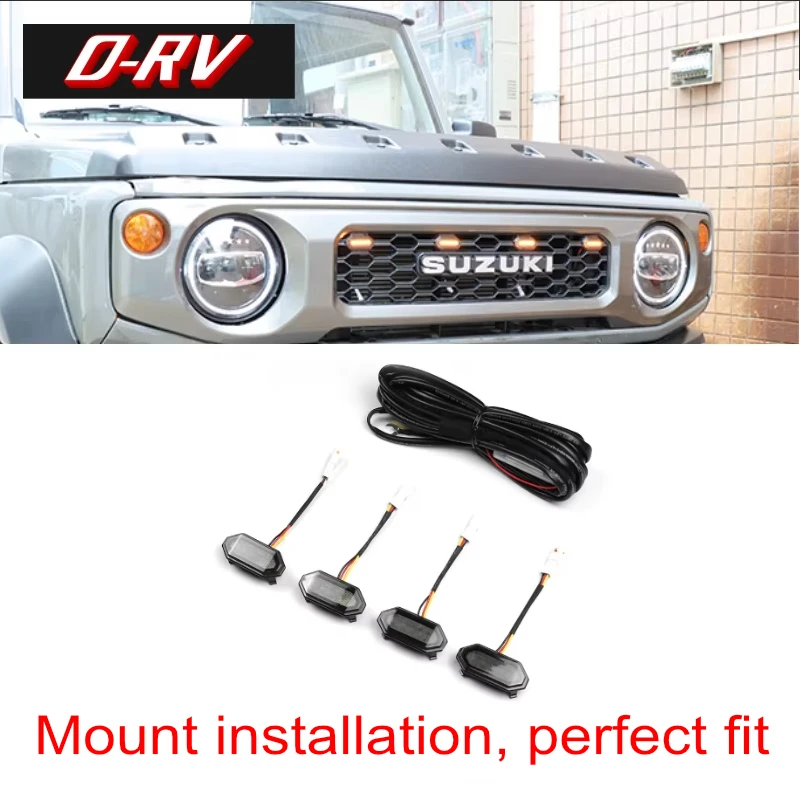

LED Front Grille Lights Front Grille Upgrade LED Lamps For Suzuki Jimny JB64 Sierra JB74W 2019 2020 4Pcs White/Yellow Light