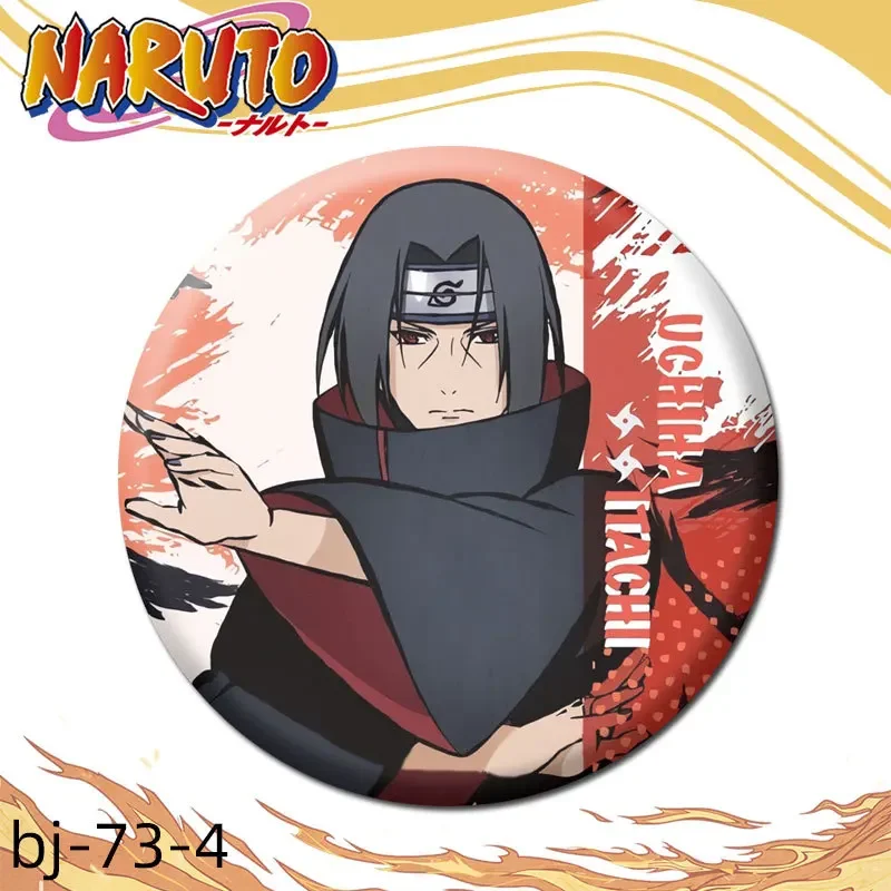 Naruto Big Mouth Backpack Cartoon Uchiha Sasuke Plate Bag Large-capacity Badge Storage Anime Peripherals Girls\' Holiday Gifts