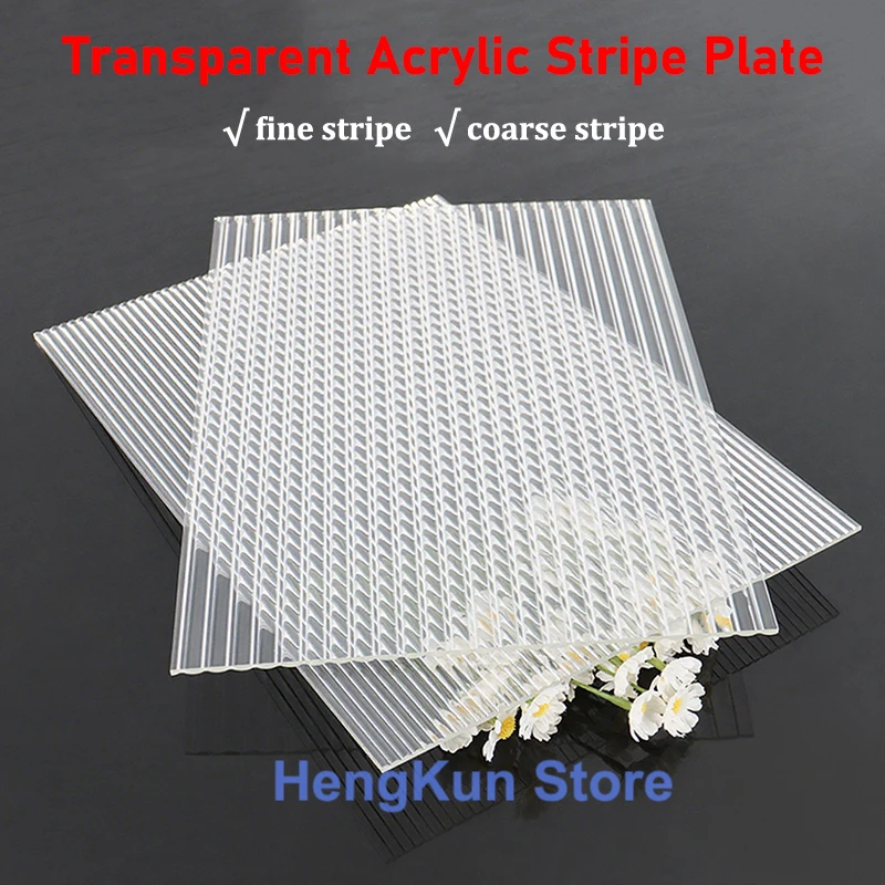 1pc Transparent Acrylic Plate,PMMA Organic Glass Striped Plate, Background Decoration Plastic Board Processing Customization