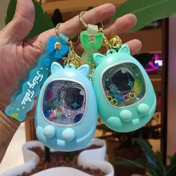 Water ring game machine toy decompression keychain pendant cute little gift car key chain