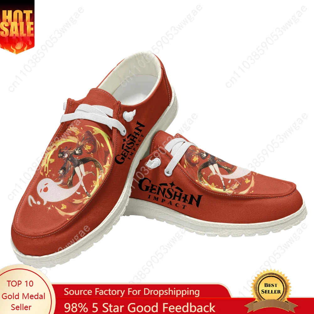 

Genshin Walnut Casual Shoe Man Women Breathable Flat Footwears Casual Indoor Outdoor Lightweight Shoe Customized Couple Shoes