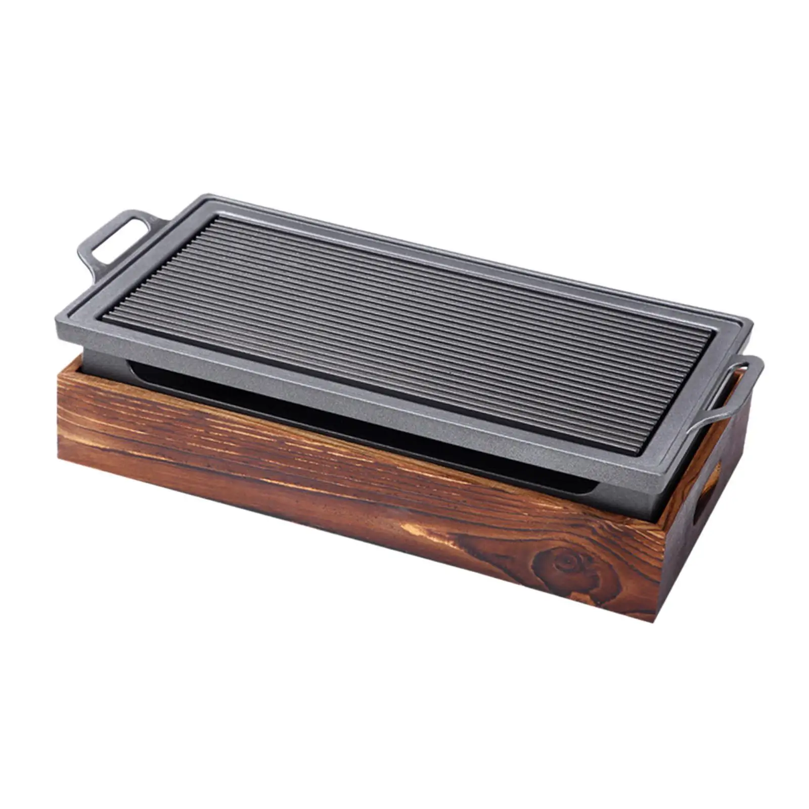 

Multifunctional Barbecue Plate Thickened Nonstick Grill Pan Aluminum Alloy Griddle for Family Gathering