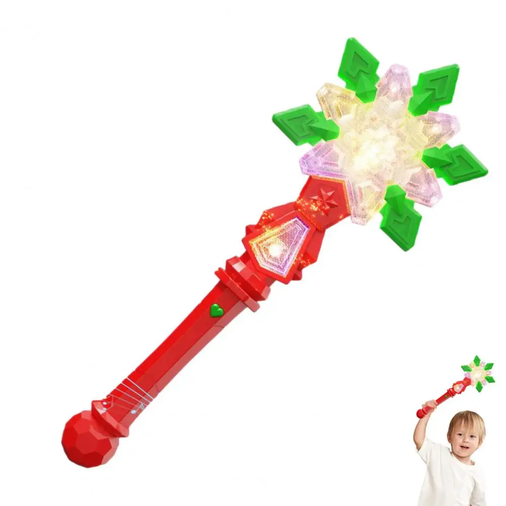 Baguette lumineuse flocon de neige avec lumières sonores pour enfants, fournitures de fête d'anniversaire princesse, Noël, Halloween, costume de vacances