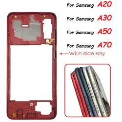 Middle Frame For Samsung A20 A30 A50 A70 With Volume Button Front Housing Middle Bezel Chassis Shell