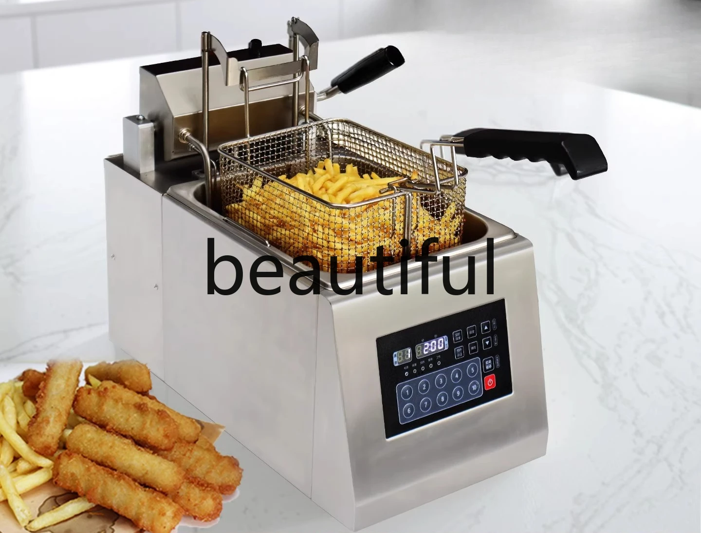 Commercial Electric Fryer Intelligent Automatic Lifting Desktop Timing Large Capacity Fryer
