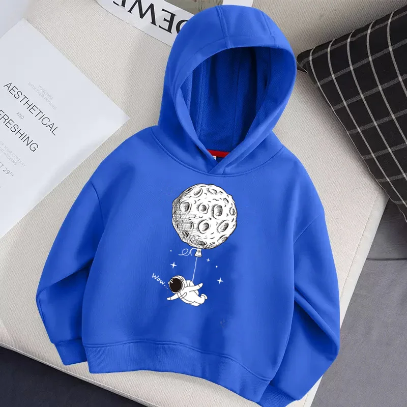 Aimi Lakana Astronaut Funny Hoodie Children Long Sleeve Coat Boys Jogging Sweatshirt Casual Cotton Tops