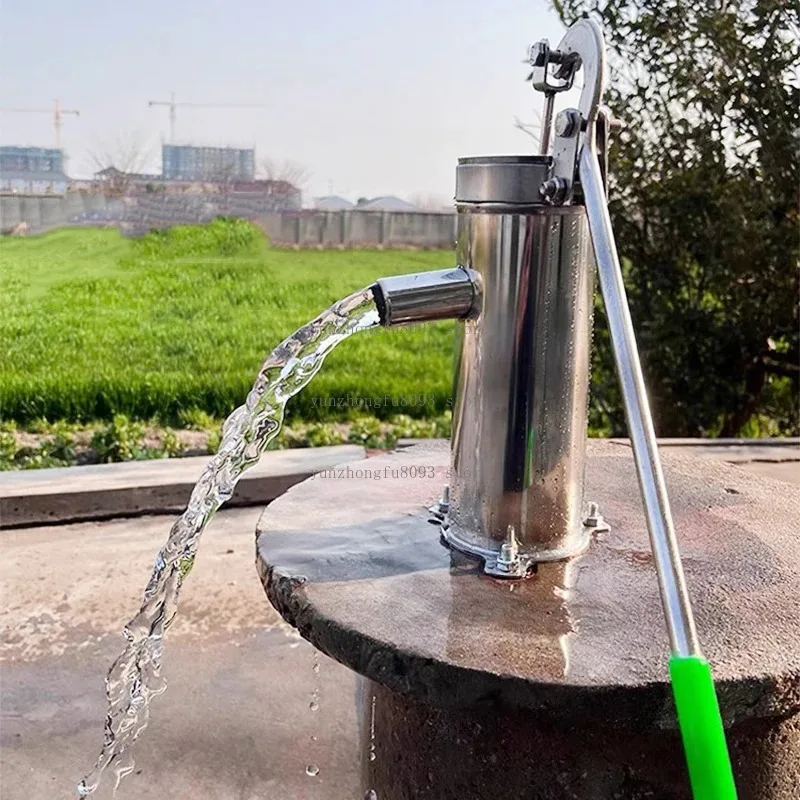 Stainless Steel Hand Pump, Covered Well Water Pump for Household Water Supply for Manual Well Pumping & Emergency Water Use
