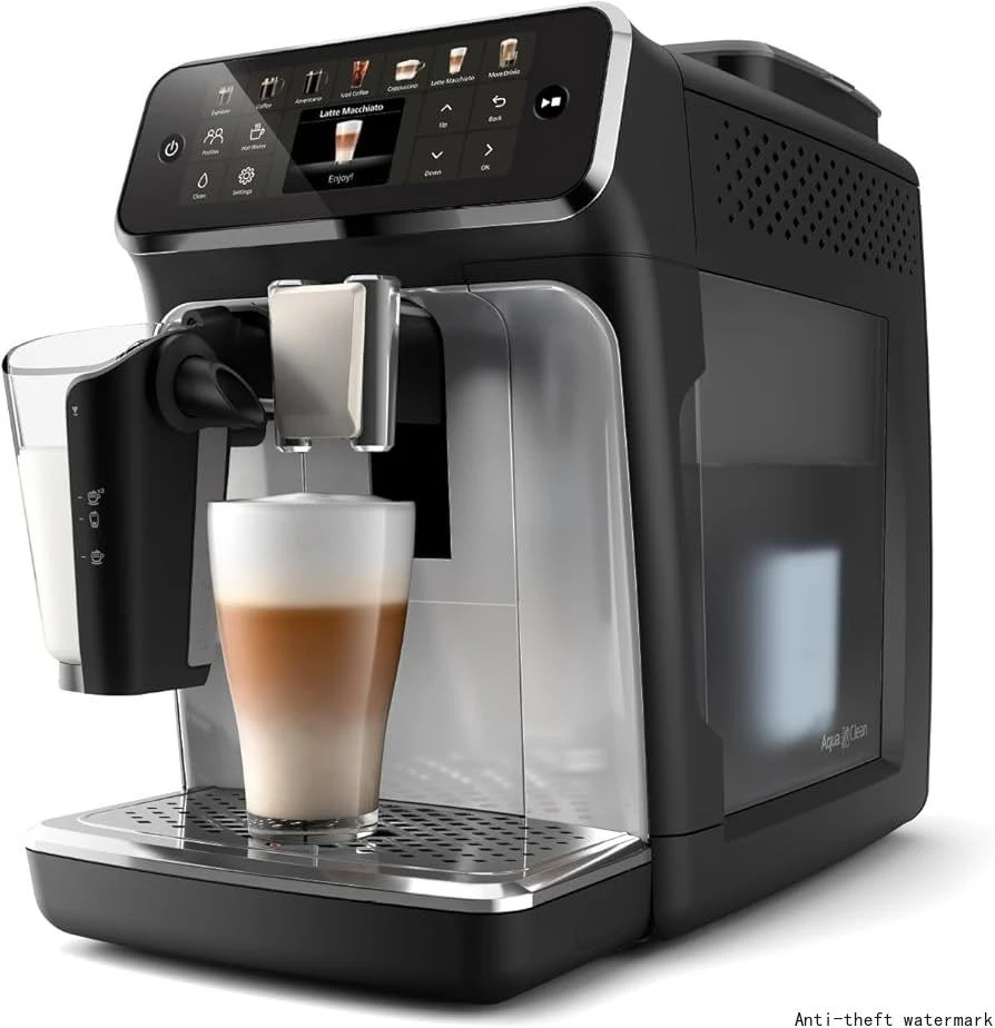 The 5500 Series Fully Automatic LatteGo Espresso Machine,a best-selling model in 2025,features quiet brewing technology.