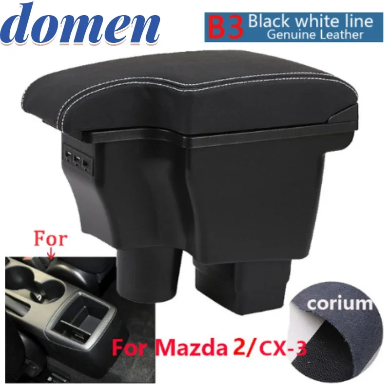 

For Mazda CX-3 Car Armrest Storage box car accessories Charging USB