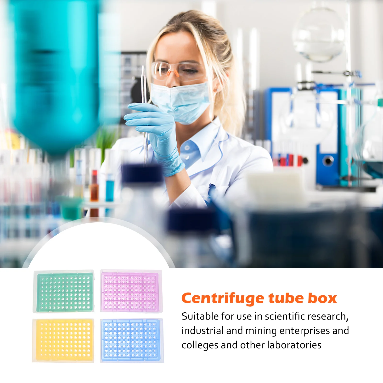 4pcs Tube Rack Tube Storage Box for 0.2ml Microcentrifuge Tubes