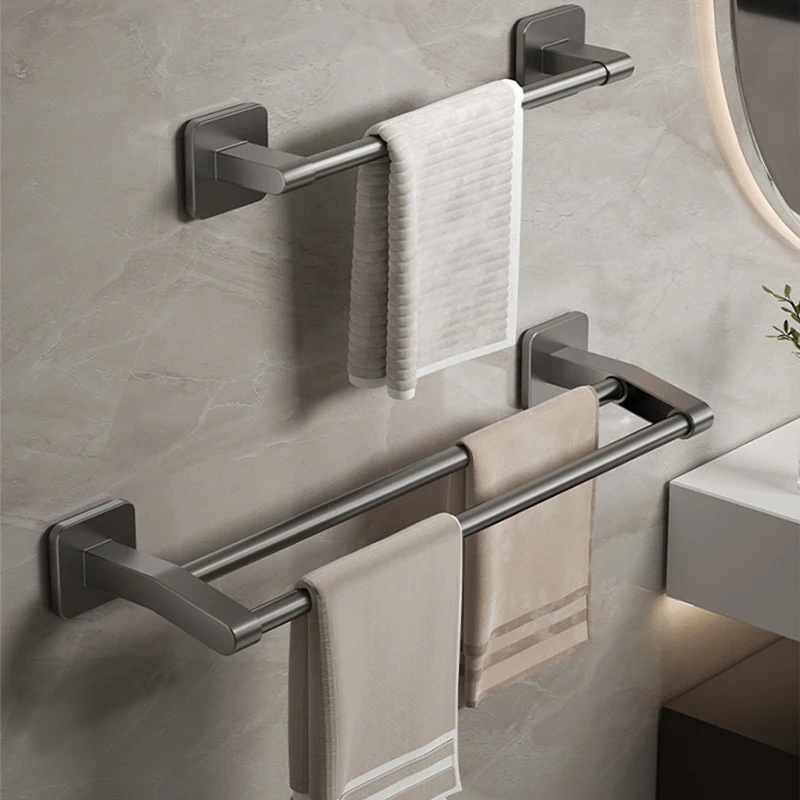 

Bathroom Towel Rack Rotatable Towel Holder Space Aluminum Towel Hanger Kitchen Shelf Paper Hanging Wall Mounted