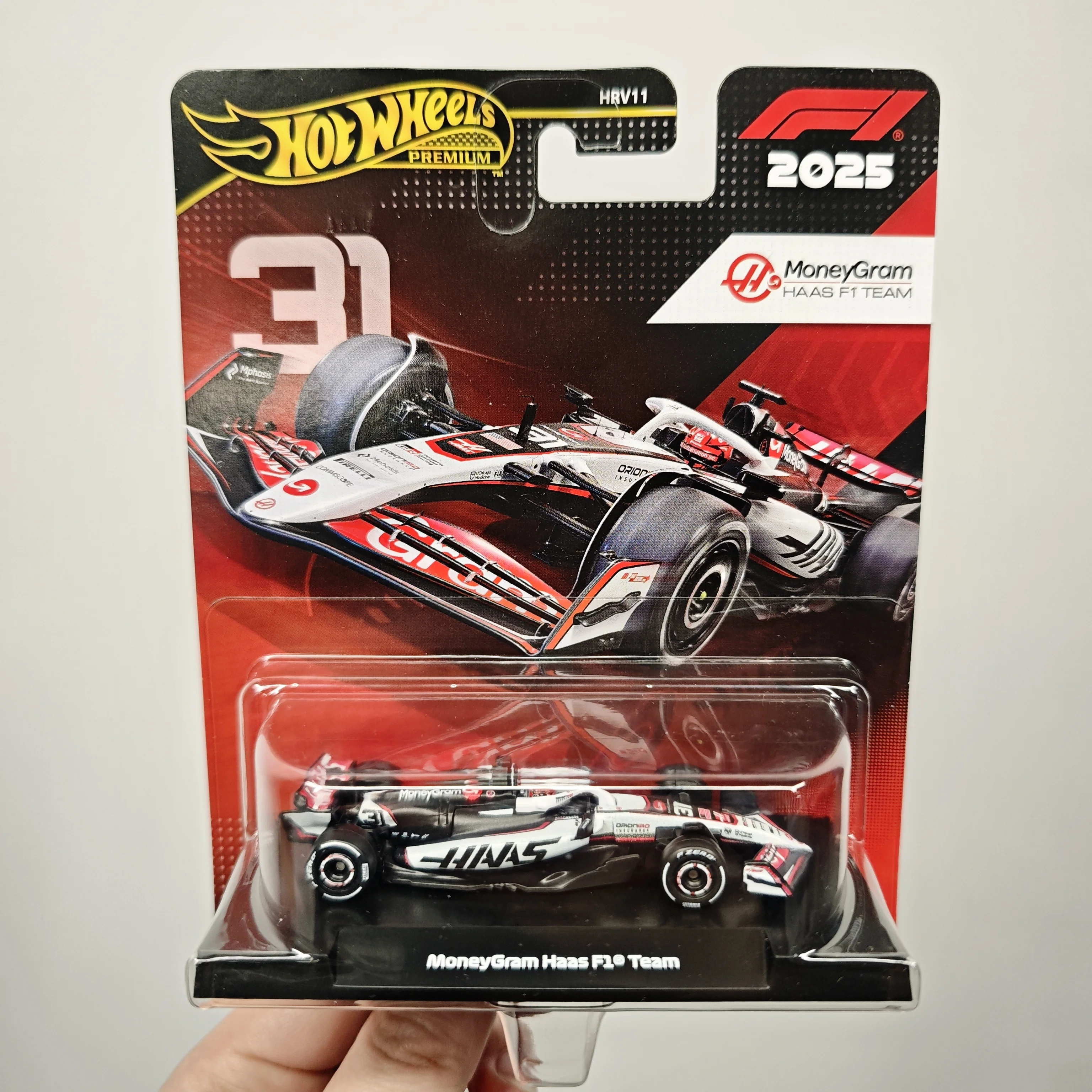 ホットウィール プレミアム 2025 F1 グランプリ マネーグラム ハースF1チーム # 31 1:64 ダイキャスト合金製メタルボディ F1 レーシングカー コレクターズギフト