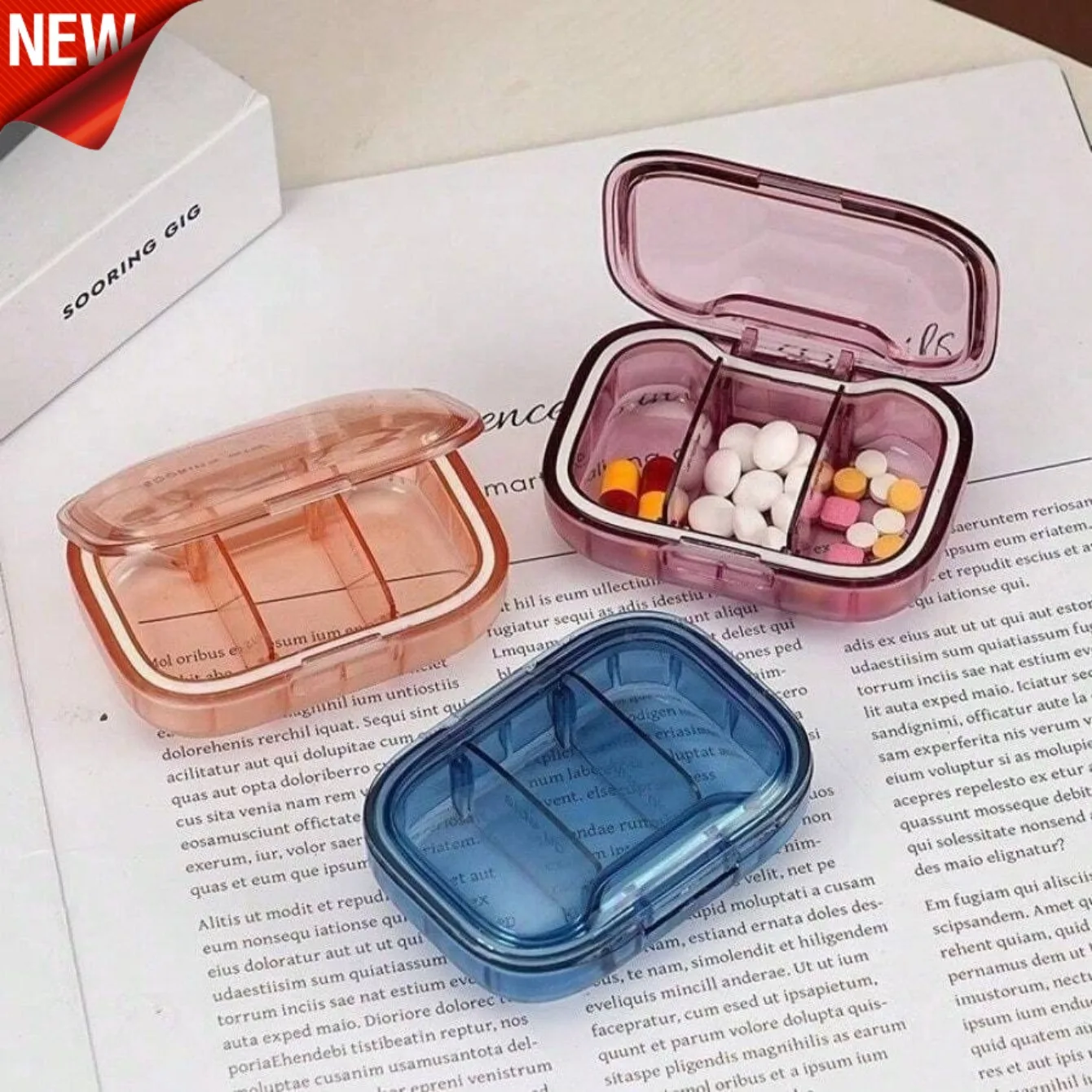 

1pc Portable Weekly Pill Box, Waterproof Sealed Compact Pill Case For Medication Storage