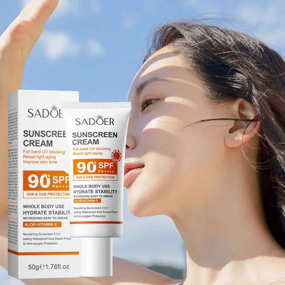 

Солнцезащитный крем с Spf 90 ++, увлажняющий крем для защиты кожи от солнца, 80 г, снятие свиной кожи с лица, 50 г, предотвращает повреждения, C7M0