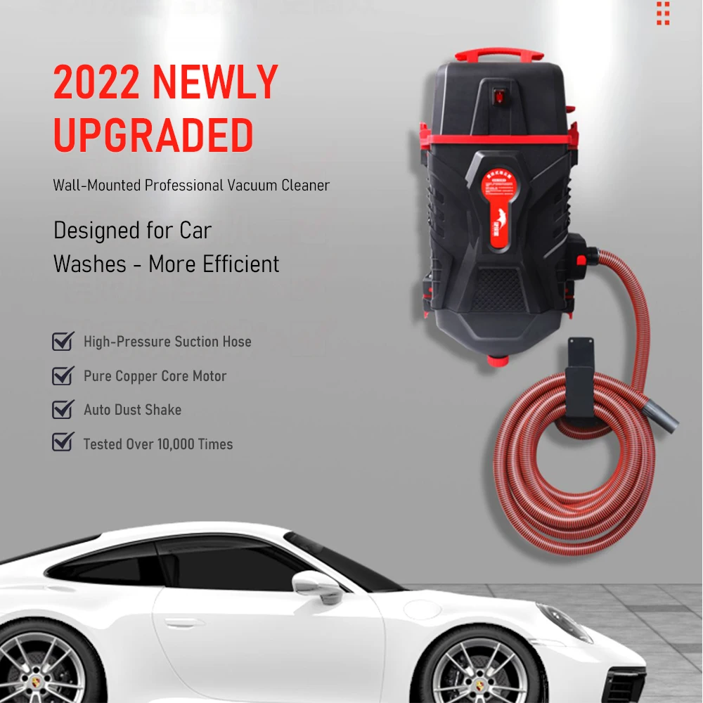 Tungfull 2100W Wall-Mounted Vacuum Cleaner 4S Shop Dust Cleaner Automotive Detailing Vacuum for Auto Beauty Shops Car Wash