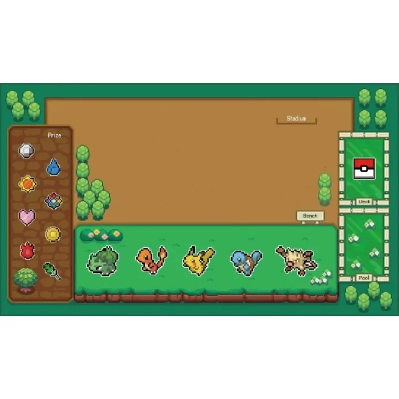 Pokemon PTCG Pixel Style Playmat Cerulean Gym Celadon Gym Single Table Mat Battle Pad Classics Anime Collection Cards Toy Gift