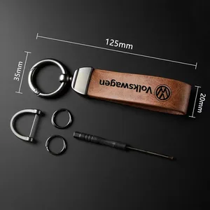 Car logo keychain for vw, high quality leather starting key, accessories ring, gti, atlas, jetta, touareg, variant, golf, pole, taos, nivus 10 Main Sales Key Door VW Golf - №10