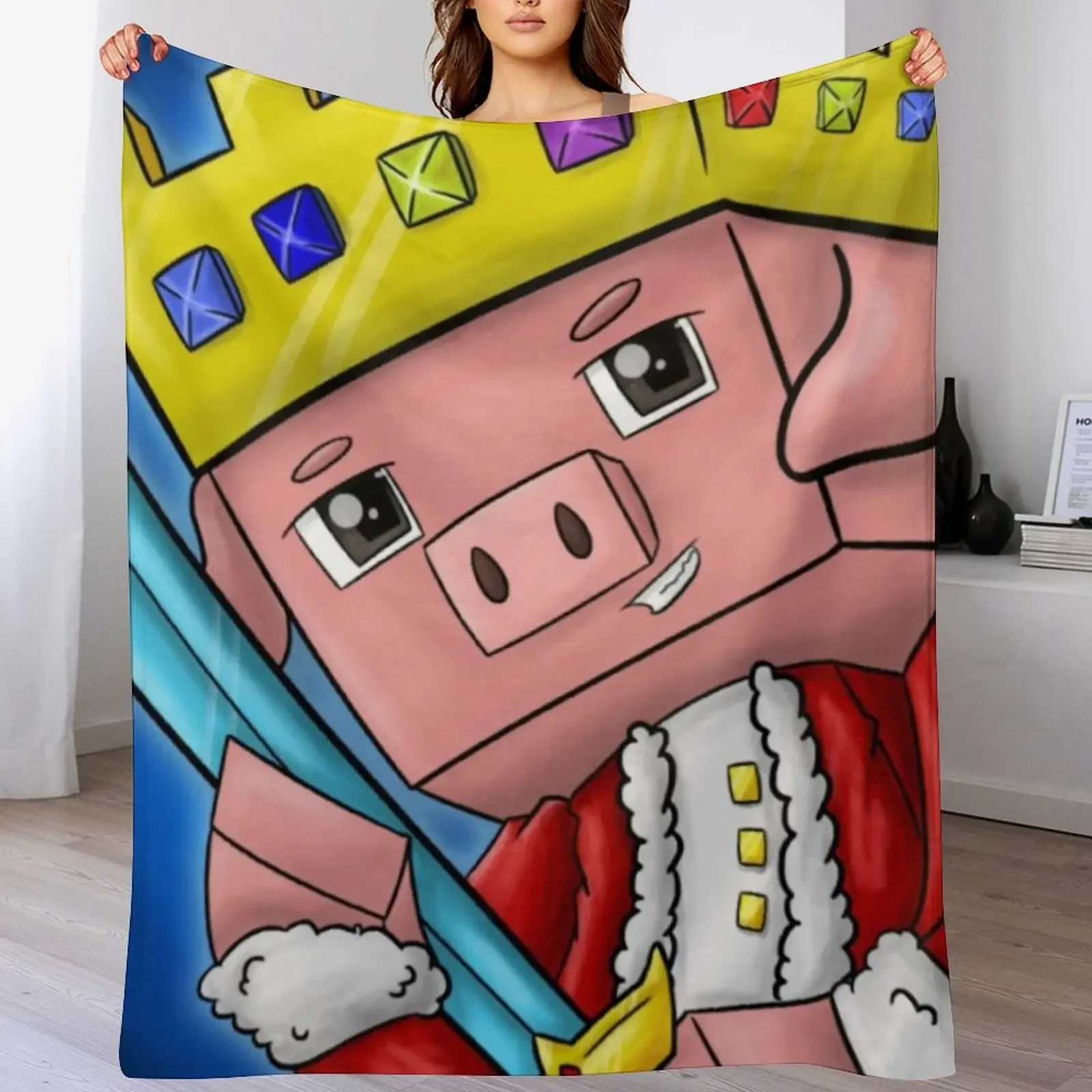 

technoblade king merch Throw Blanket Beautifuls Plush sofa bed Bed linens Blankets
