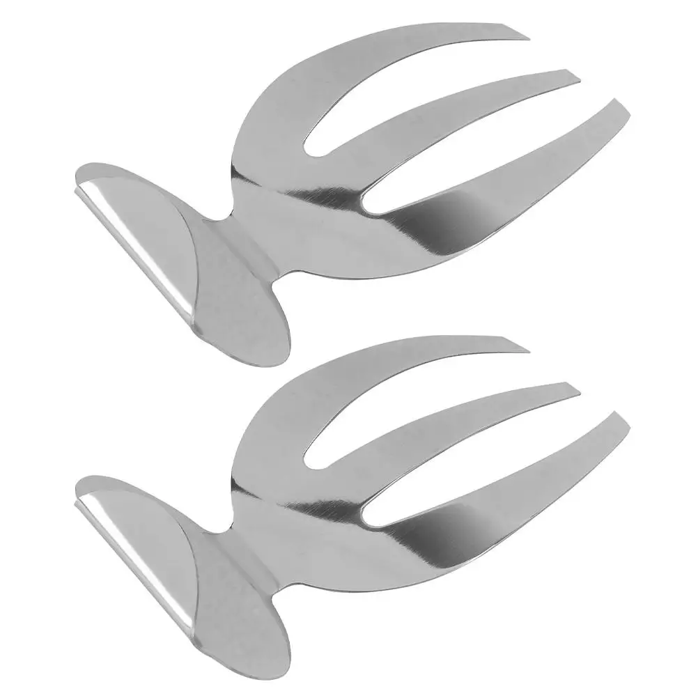 

2Pcs Salad Fork Set Stainless Steel Kitchen Tools Wide Handle Comfort Grip Smooth Edge NonRust Dining Utensils