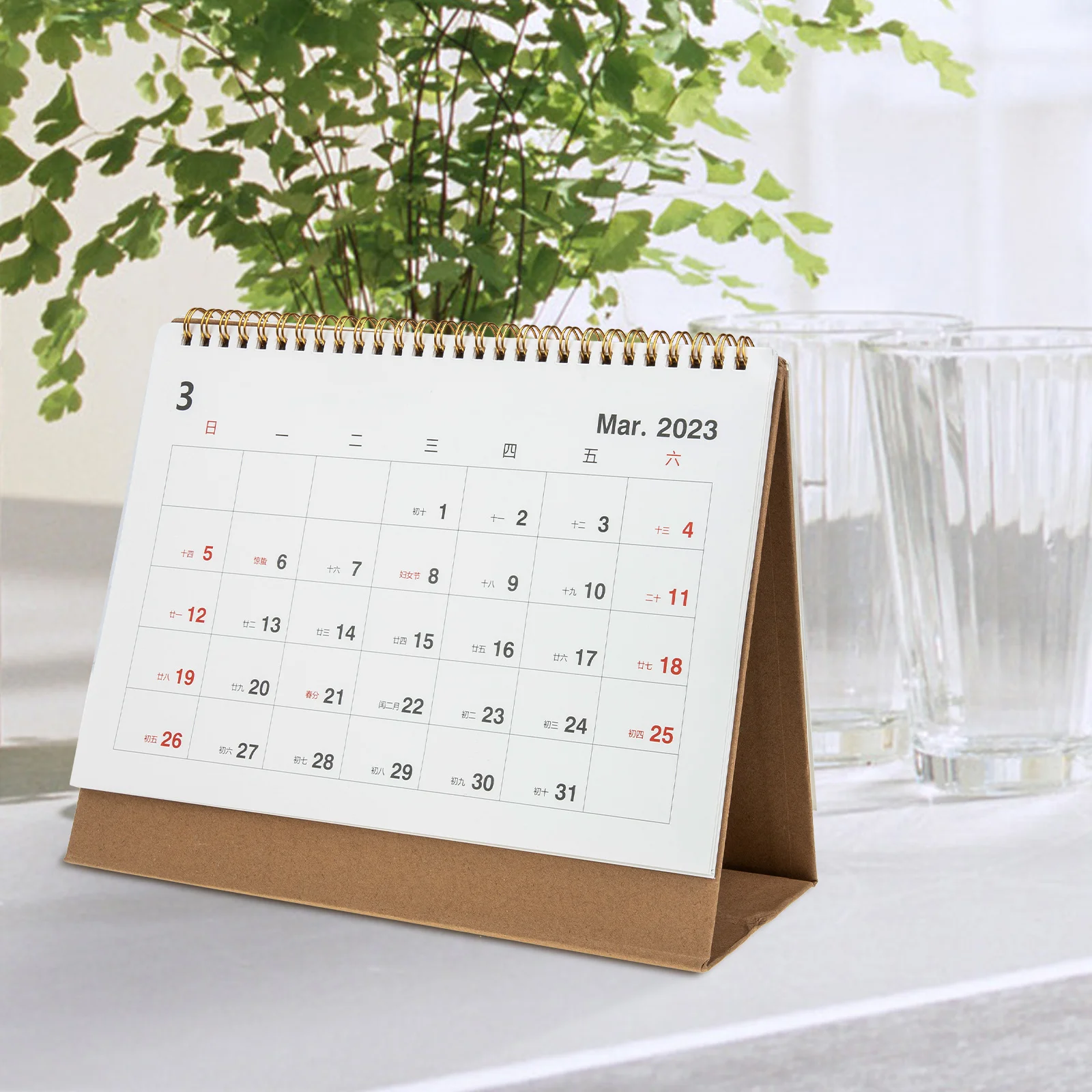 

Desktop Calendar Stainless Steel Easel Flip Office Calendar Monthly Planner Schedule Time Sheet Office Notebooks Gifts