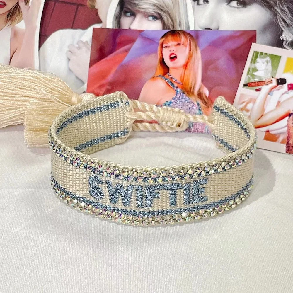 THE ERAS TOUR Woven Bracelets SWIFTIE Stackable Wrap Fabric Bracelets