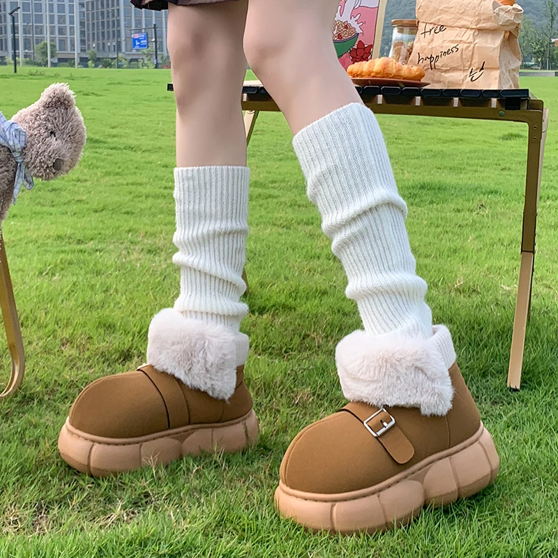 

2025 New Women Winter Fluffy Fur Warm Snow Boots Non-slip Thick Sole Platform Ankle Boots