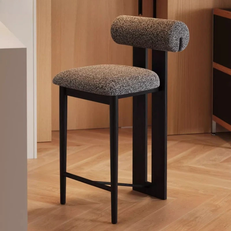 

French retro style bar chair soft bag ergonomic Nordic designer bar stools with backrest барный дизайнерский стул bar furniture