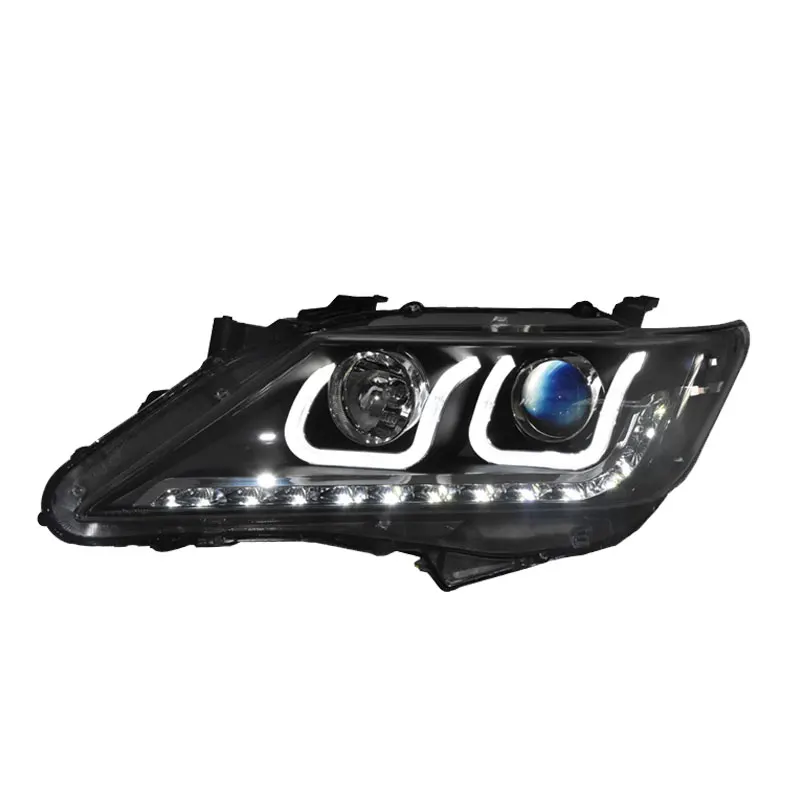 Car Styling LED headligts for Toyota Camry Headlights 2012-2014 LED Headlight DRL Lens Double Beam H7 HID Xenon bi xenon lens