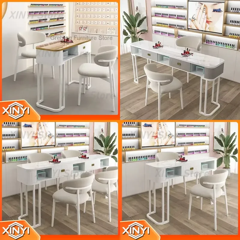 Cream Japanese Nail Manicure Table with Arm Rest for Professional Salon Furniture Station Nails Chair Beauty Equipment for