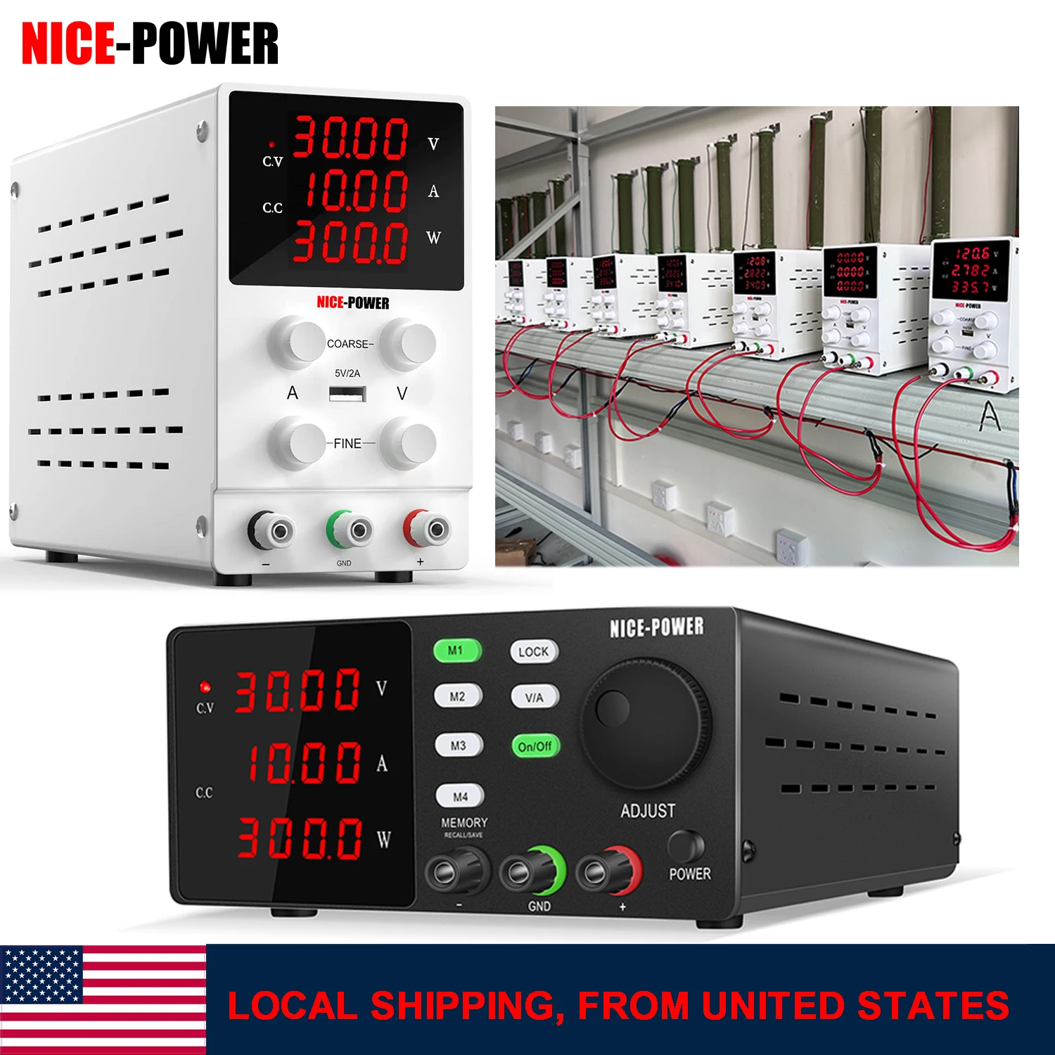 Adjustable DC Lab Power Supply 30V 10A /60V 5A/120V 3A Digital Bench Power Source For Titanium Anodized Repair Voltage Regulator