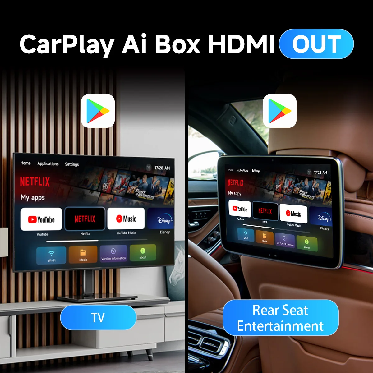 Wireless Carplay Android Auto Multimedia 4+64G For Carplay Dongle Adapter 1 2 3 4 5 6 7 Series X1 X3 X4 X5 X6 ai box