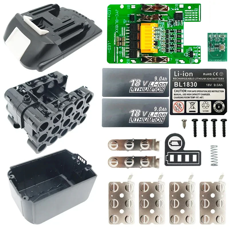BL1890 Li-ion Battery Case PCB Charging Protection Circuit Board Shell Box BL1860-15 For Makita 18V 9.0Ah Sticker Label Housing