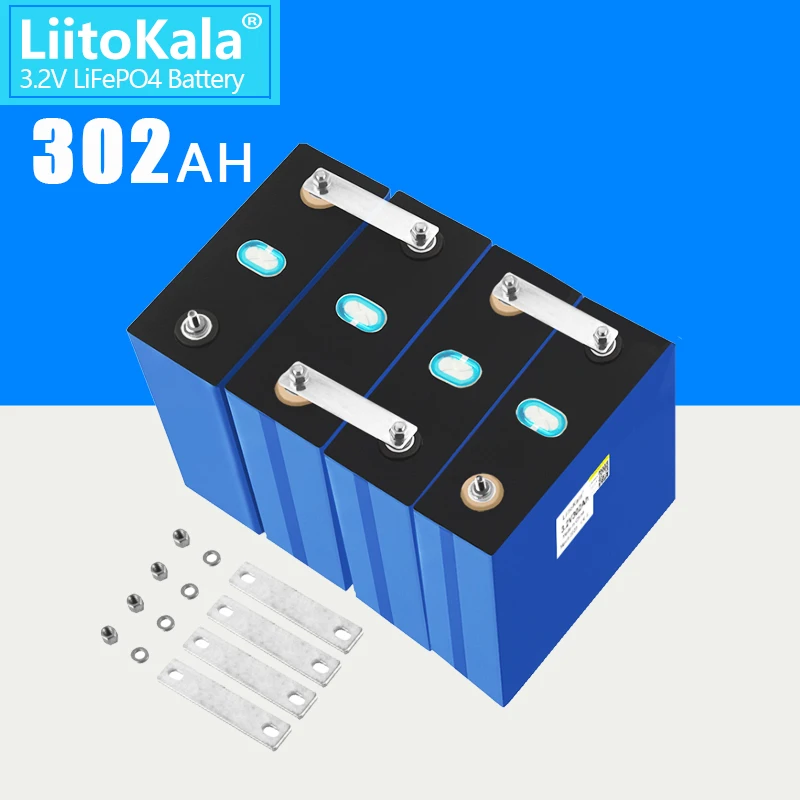 1-32PCS LiitoKala 3.2V 302ah lifepo4 battery DIY 12V 24V 48V 310Ah battery pack for Electric car RV Solar Energy storage system