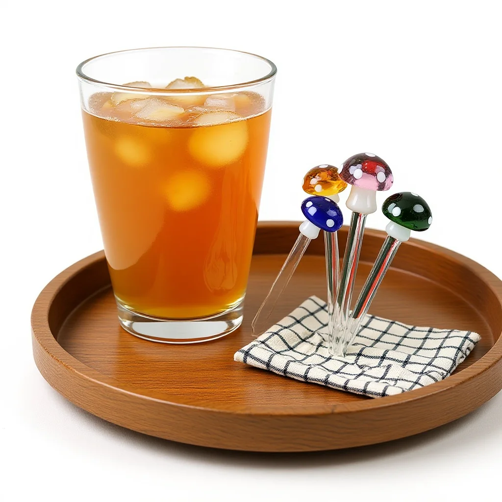 Glass Coffee Stirring Spoon Polished Colored Glass Round Spoon Heat Resistant Spoon Smooth For Tea Dessert Bar