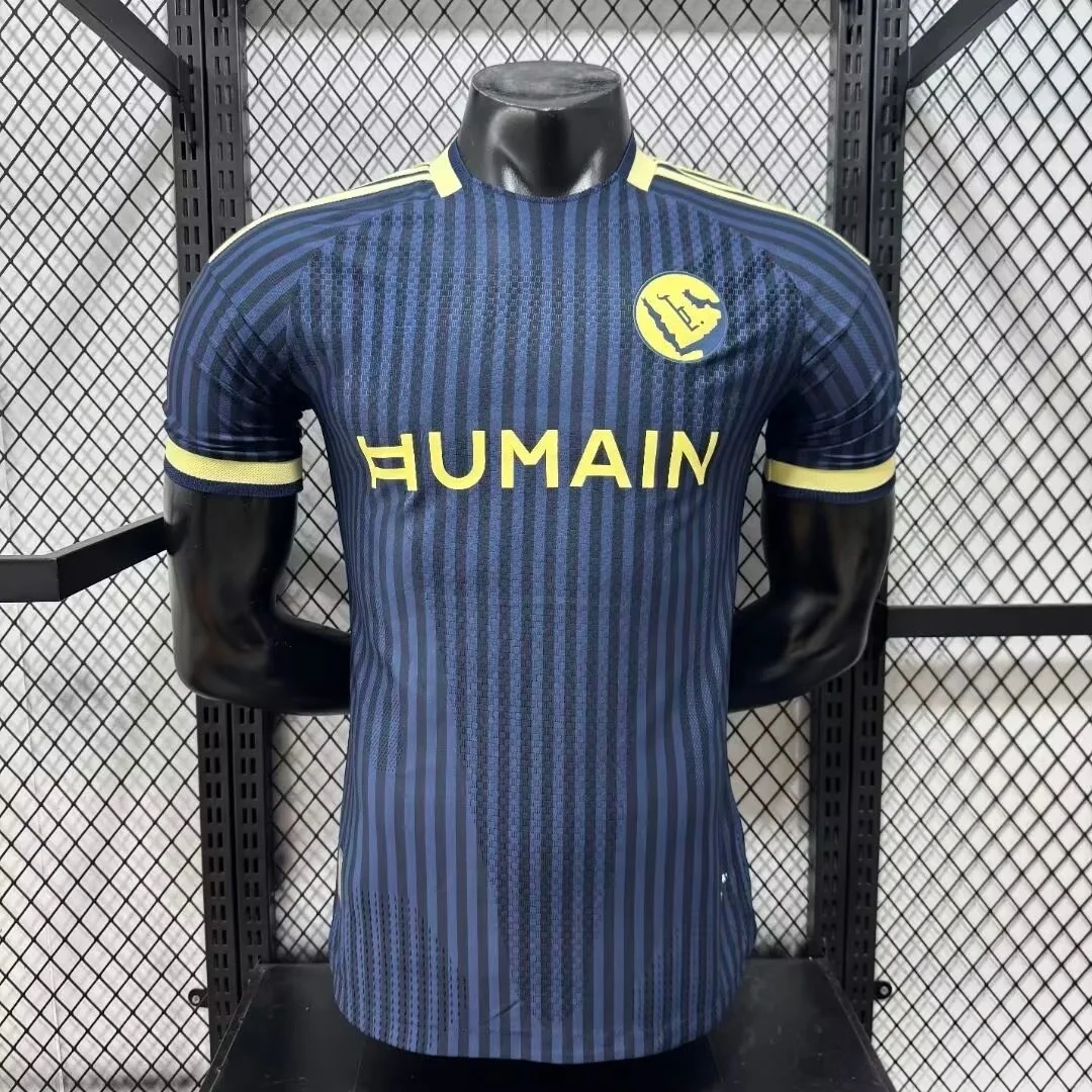 2026-27 Neues Al Nassr FC Herren-Trikot, 3D-gedrucktes Y2K Sommer-Freizeit-T-Shirt, schnelltrocknend, geeignet für den Alltag und das Training. – Detail 3