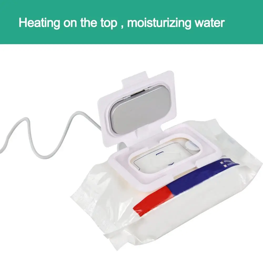 เครื่องอุ่นกระดาษทิชชู่แบบพกพาสำหรับใช้ในบ้านและรถยนต์ ใช้พลังงาน USB ให้ความร้อนสำหรับผ้าเช็ดทำความสะอาด