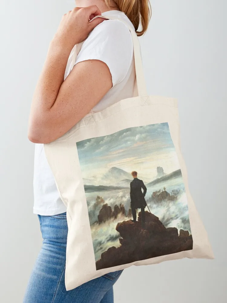 

Caspar David Friedrich - Wanderer above the sea of fog Tote Bag the tote bag hand bags shopping bags foldable