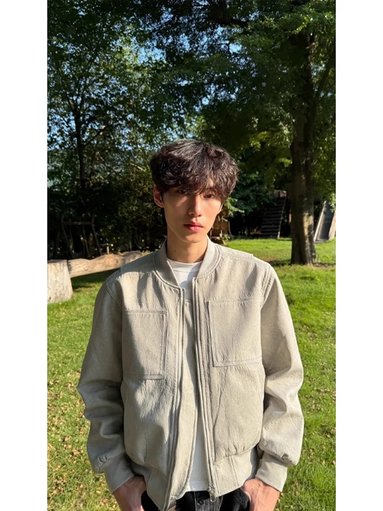 

Мужской бомбер в американском стиле ретро в стиле ретро, бейсбольная экипировка в стиле апау, осеннее крутое пальто для спецодежды Haome High Sensation