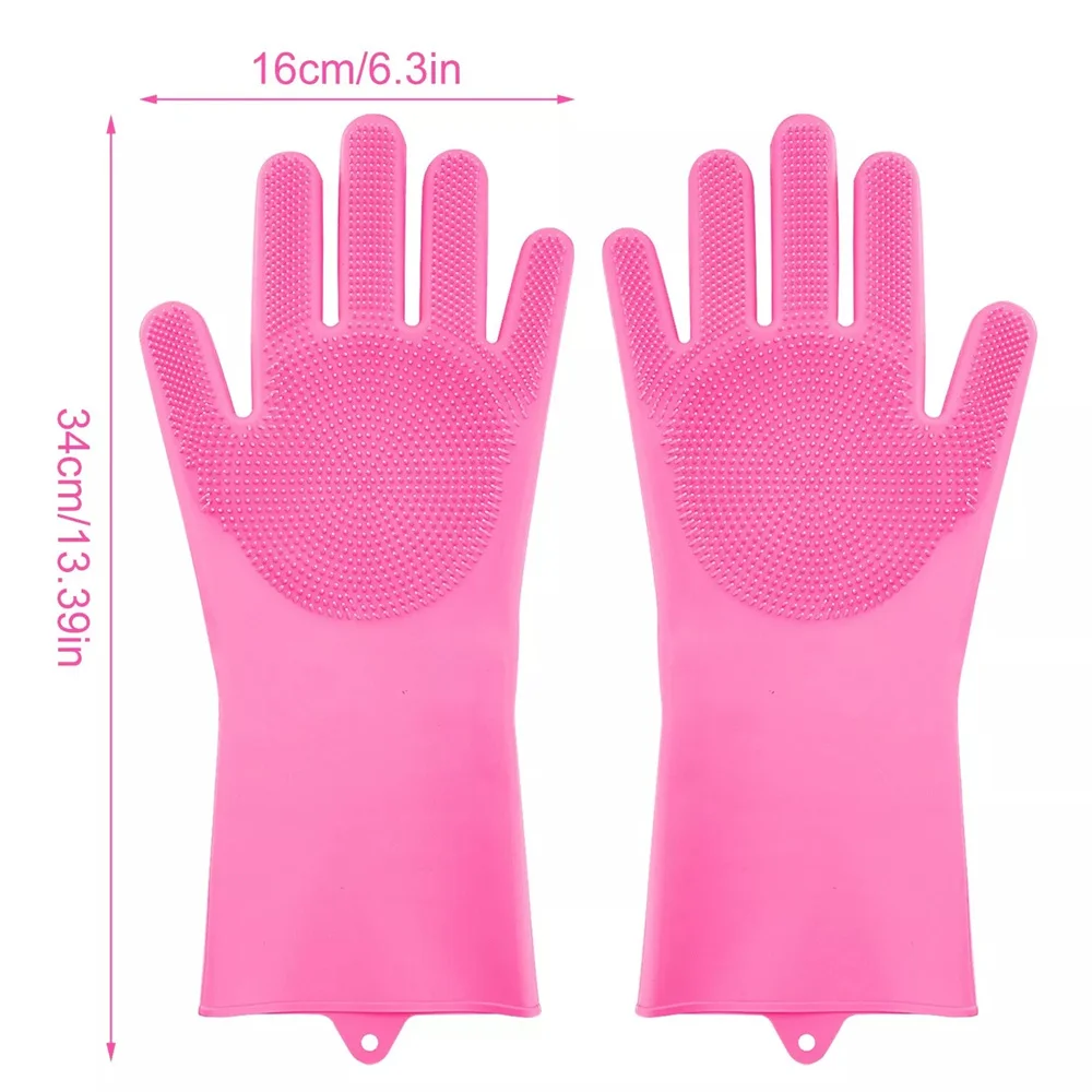 Guantes mágicos de goma de silicona para lavar platos, esponja para el hogar, Herramientas de limpieza de cocina