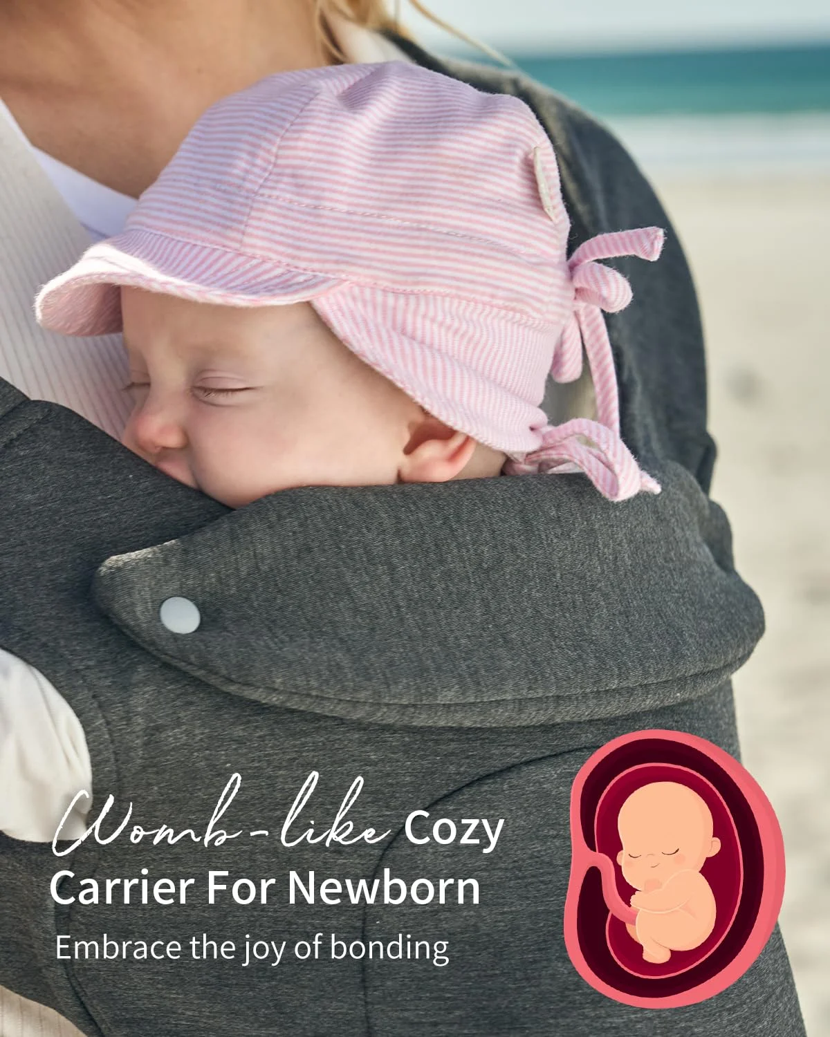 حاملة أطفال لحمل الأطفال حديثي الولادة إلى الأطفال الصغار، مريحة ومريحة للوجه والواجهة الأمامية للأطفال من 7 إلى 25 رطلًا قابلة للسحب