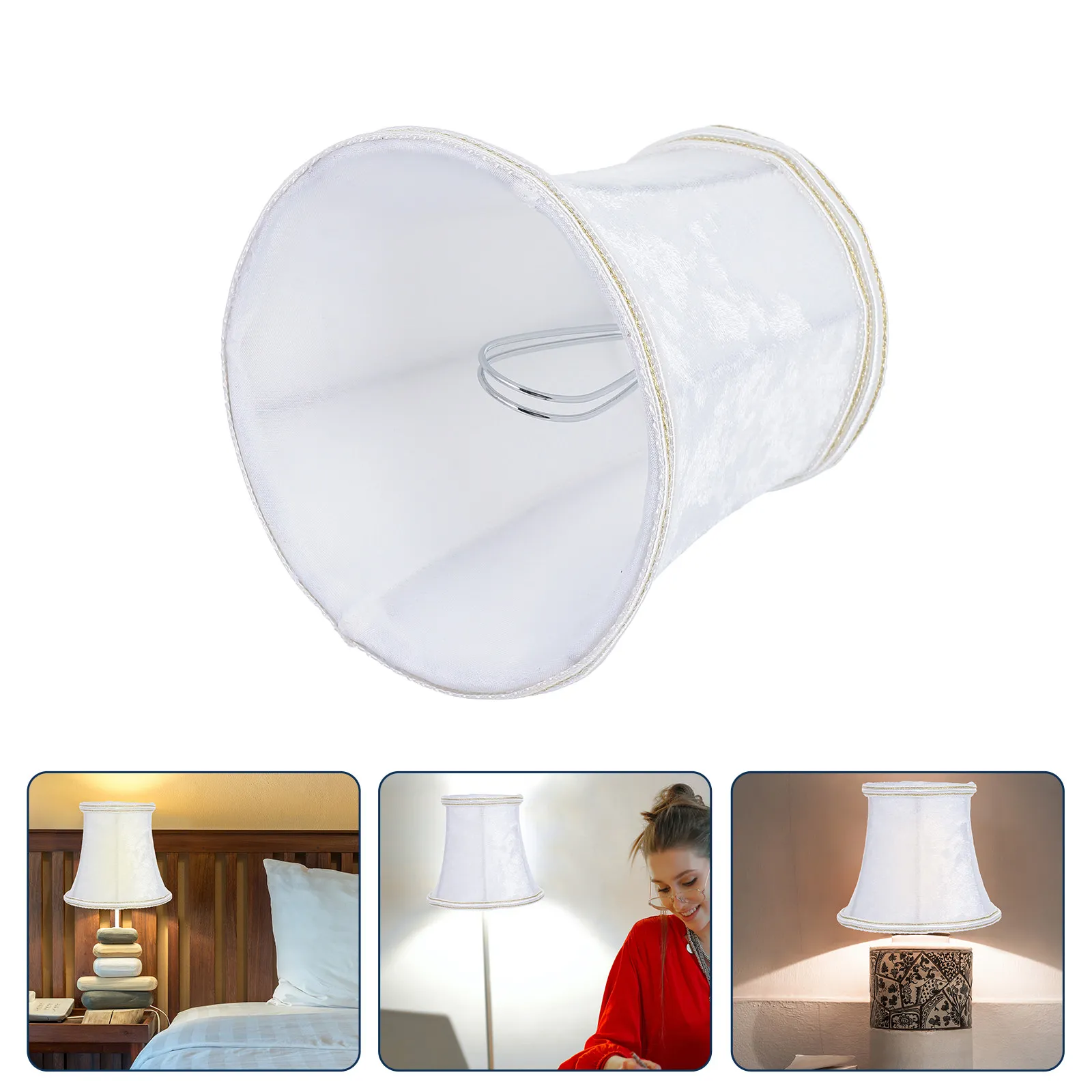 

1Pcs Cloth Lamp Cover Anti Dust Decorative Lampshade Household Light Cover Sturdy Bracket Stylish Lamp Decoration