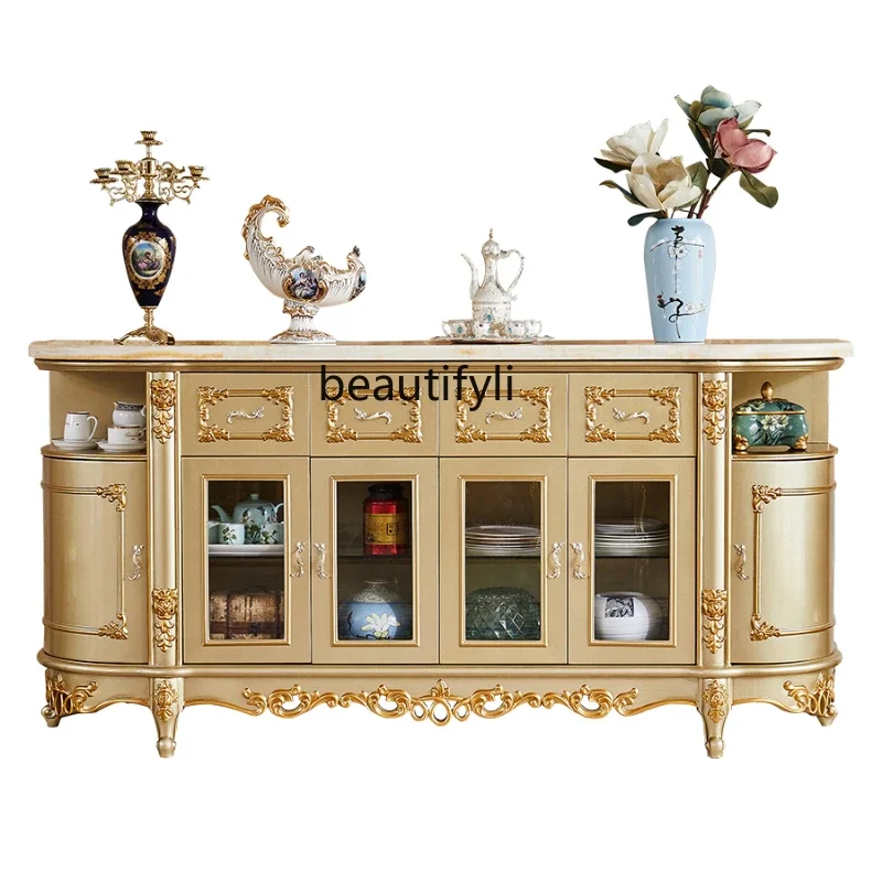 

Мраморный сервант в европейском стиле из массива дерева, шкаф для хранения в ресторане, домашний вход, прихожая