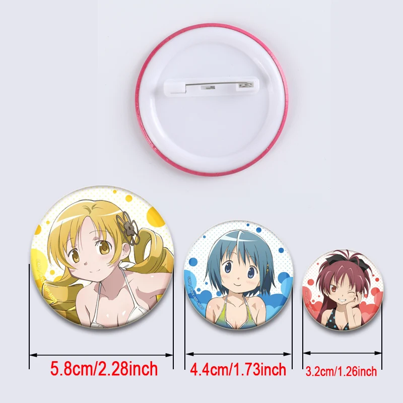 Insignia hecha a mano Puella Magi Madoka Magica lindos alfileres de Anime Kaname Madoka/Akemi Homura/Miki Sayaka/Tomoe Mami broches de dibujos animados