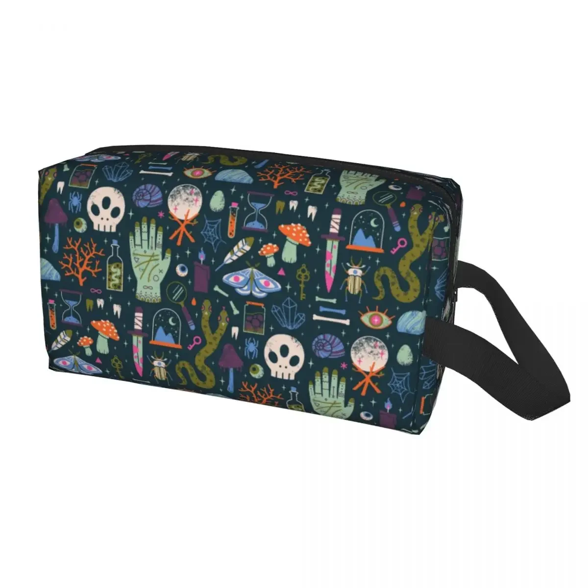 Trousse à cosmétiques de voyage Sorcière aux herbes pour femmes, trousse de toilette chat effrayant, trousse de rangement beauté, trousse de maquillage, Halloween