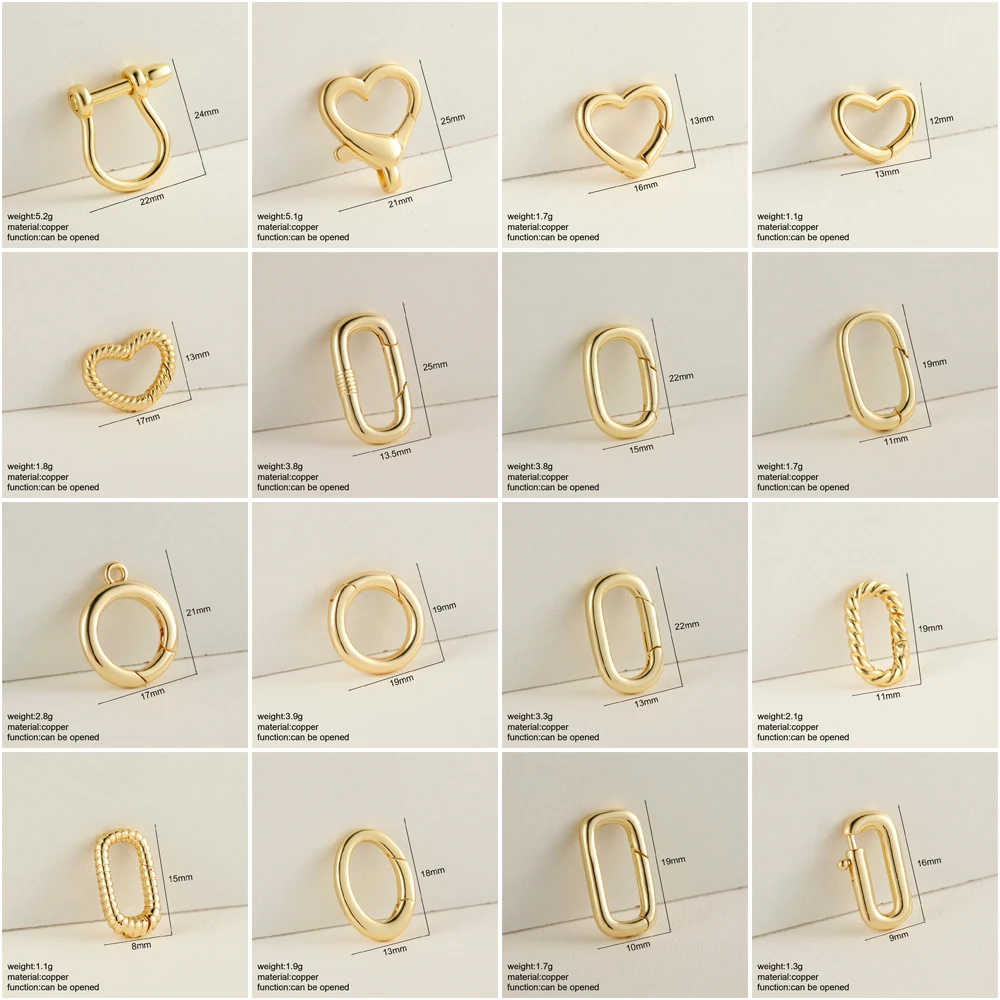 Classic Geometric Shape Button Charms For Jewelry Making Supplies Gold Color Dijes Diy Earring Necklace Keychain Accessories