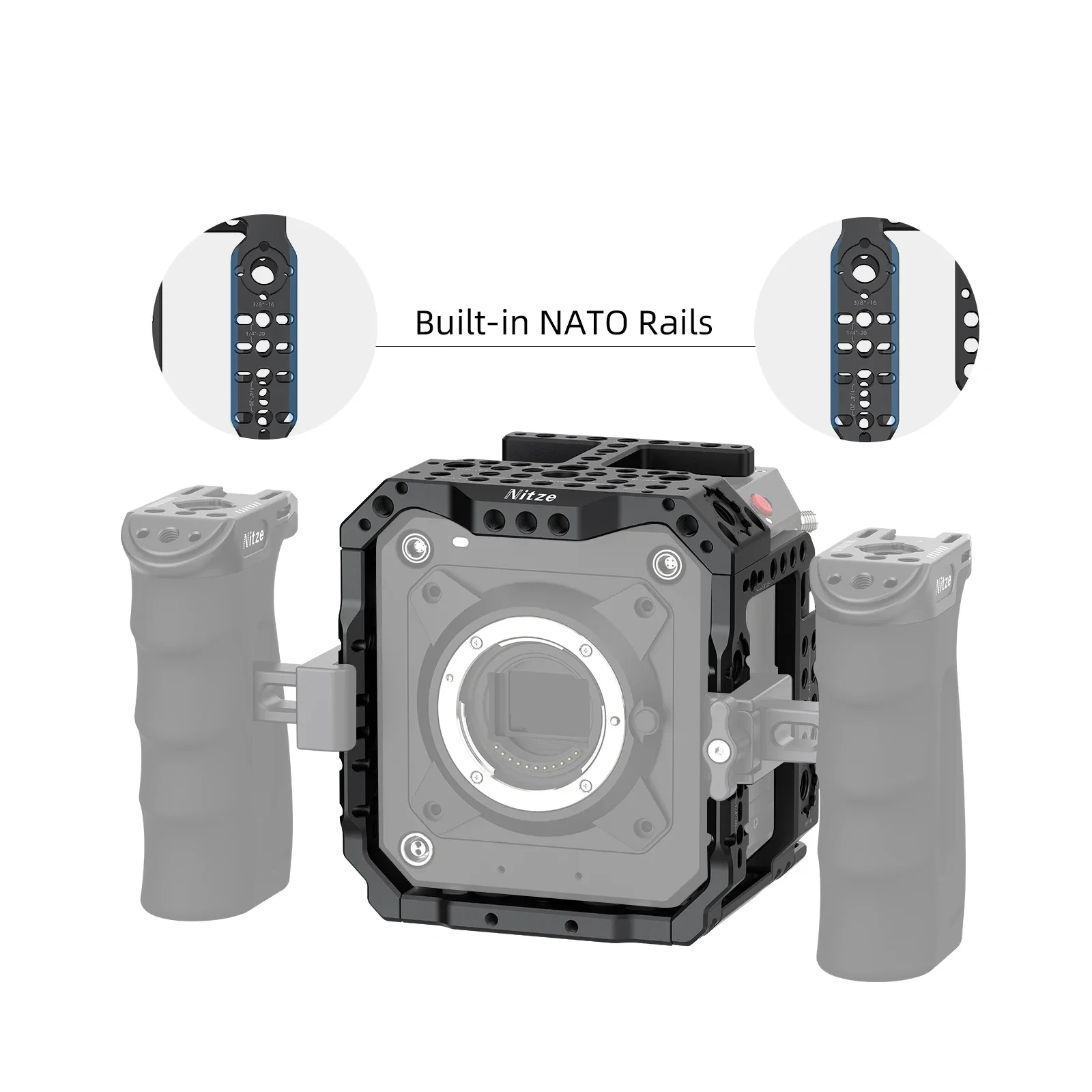 Nitze T-Z03A Full Surround Protective Cage Dedicated For Z CAM E2-S6 Mark II E2-F6 Mark II E2-M4 Mark II Filmmaking Rig